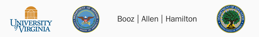 University of Virginia, US Department of Defense, Booz Allen Hamilton, USA Department of Education